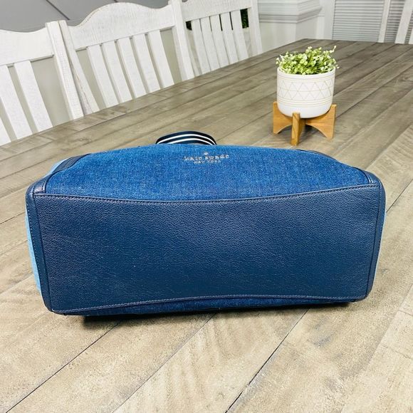 New Kate Spade Rosie Tote Bag Colorblock Denim In Blue Multi - Picture 12 of 13